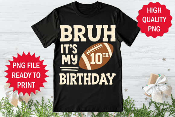 10th Birthday Football Lover Design Png