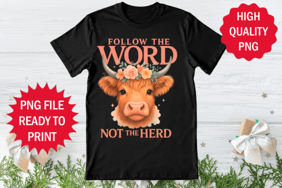 Cow Lover Follow the Word Not Herd Shirt Graphics Freebies