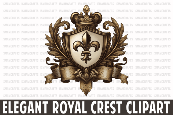 Elegant Royal Crest Clipart PNG: Graphics with a Touch of Class