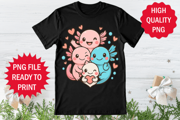 Funny Axolotl Crew with Baby Axolotl Graphics Freebies