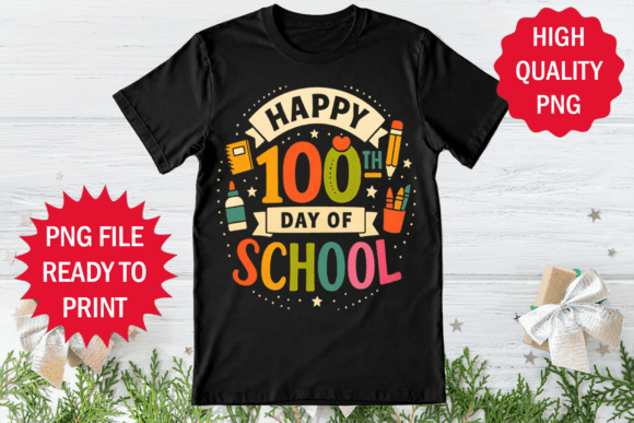 Happy 100 Days of School PNG Graphic