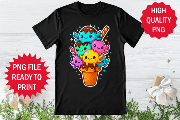 Ice Cream Lover with Axolotl Vibe Shirt: Graphics and Freebies for Creative Brands