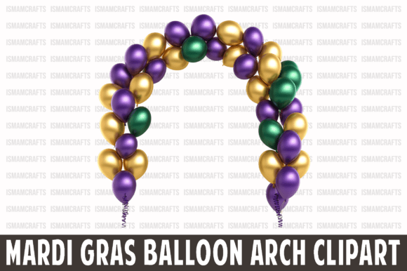 Mardi Gras Balloon Arch Clipart PNG