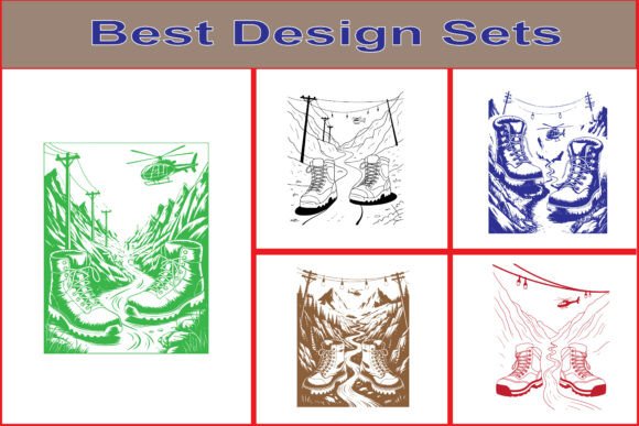 Mountain Boots Adventure Vector Set: Graphics and Freebies for Branding