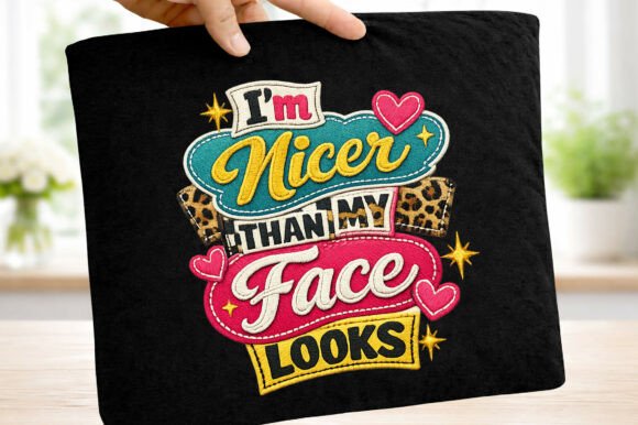 Nicer Than My Face Mental Health Y2K Graphics