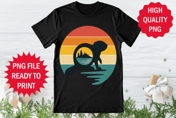 Otter Retro Vintage Art T-Shirt Design: Graphics for Timeless Branding