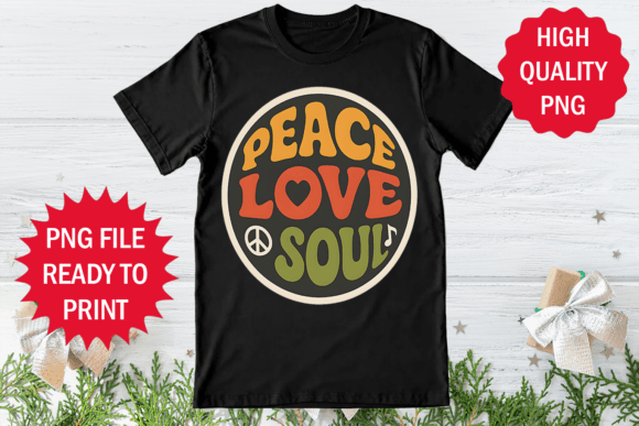 Peace Love Retro Design T-shirt Clipart