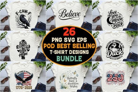 POD Best Selling T-Shirt Design Bundle