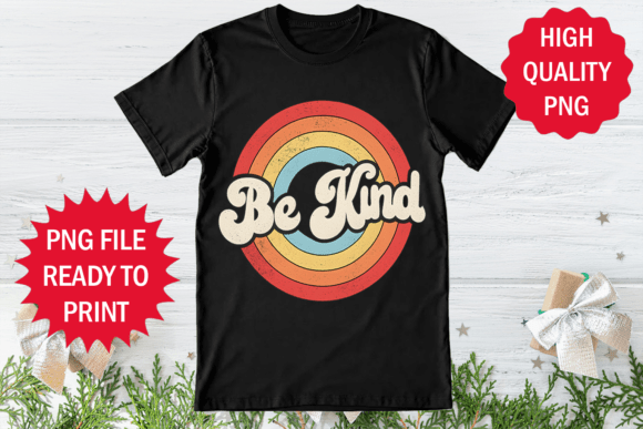 Retro Design Be Kind PNG for Crafters