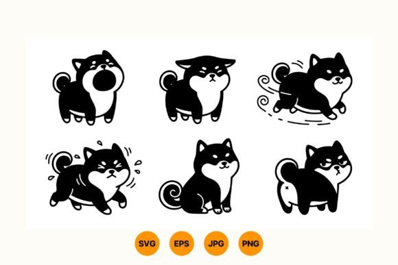 Shiba Inu Cute Dog Clipart: Graphics for Creative Sellers