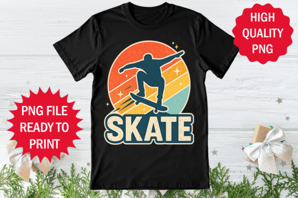 Skateboarding Retro Vintage T-shirt Png: Graphics and T-Shirt Designs