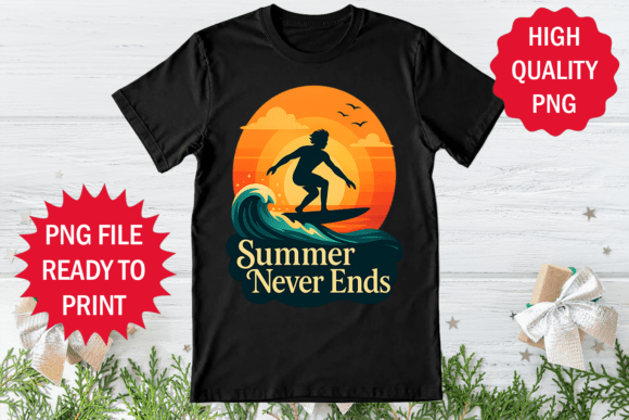 Summer Never End Summer T-shirt Design Graphics Freebies