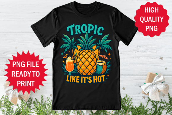 Summer T-shirt Pineapple Summer Vibe Png: Graphics and Freebies for Branding