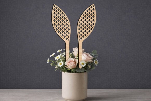 SVG Easter Bunny Ears Planter Cross Gift