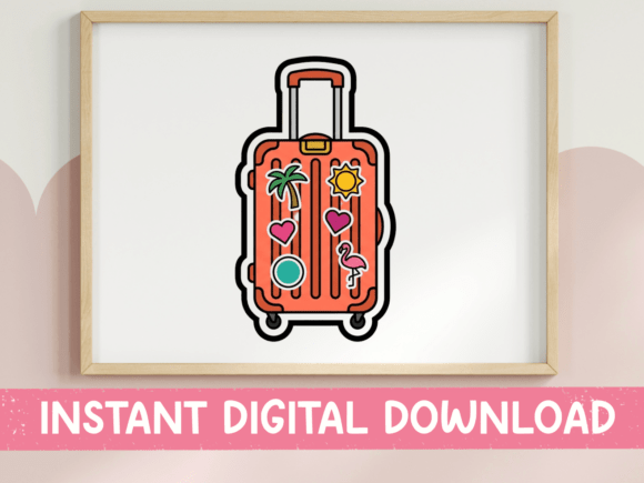 Travel Suitcase with Vacation Stickers