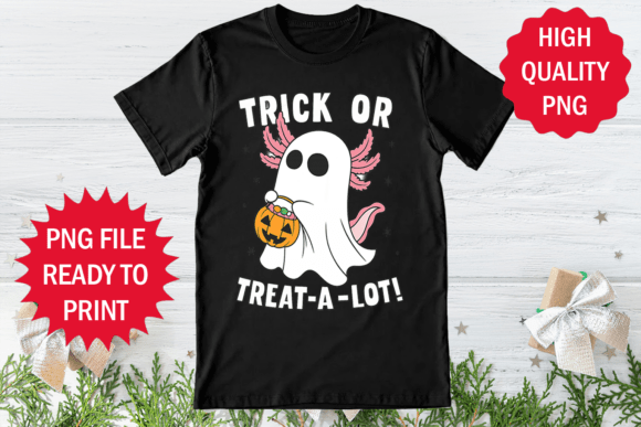 Trick or Treat a Lot Funny Axolotl Png: Graphics and Freebies for Creative Use