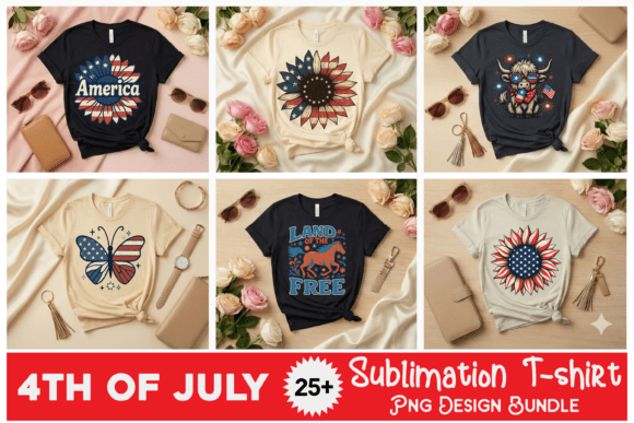 USA 4th of July T-shirt Design Bundle