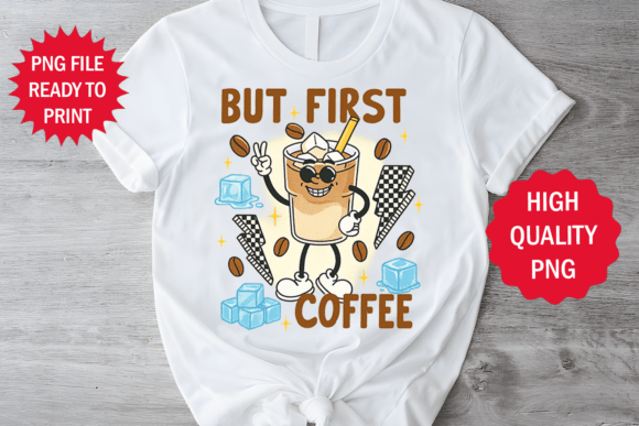 Winter Cold Coffee T-shirt Design Png Graphics Freebies